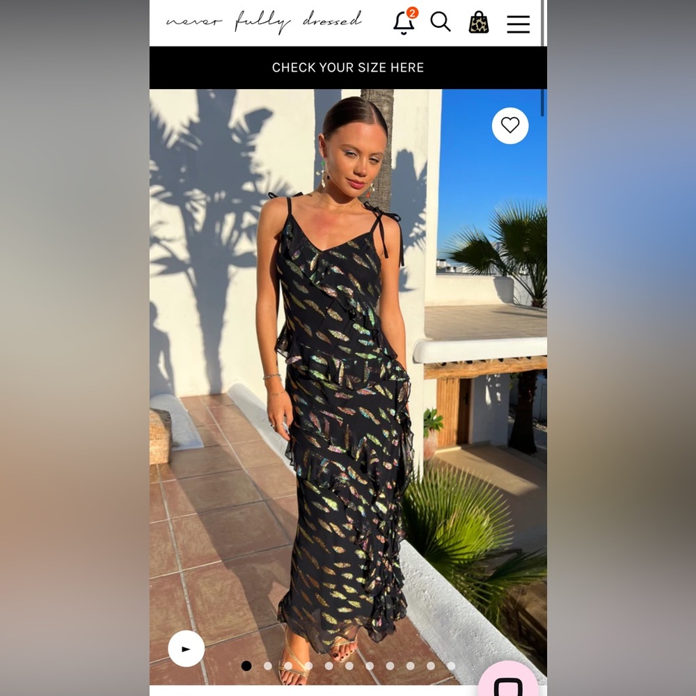 Brand new - Never Fully Dressed - Black Jacquard Faro Maxi Dress